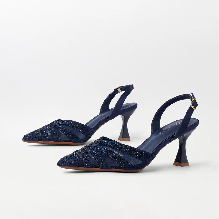 Embellished Stripe Slingback Sandal Heels image 2