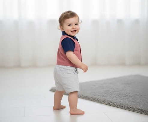 3-Piece Baby Boy Thailand Made Shirt + Shorts and Red Waist Coat Set image 2