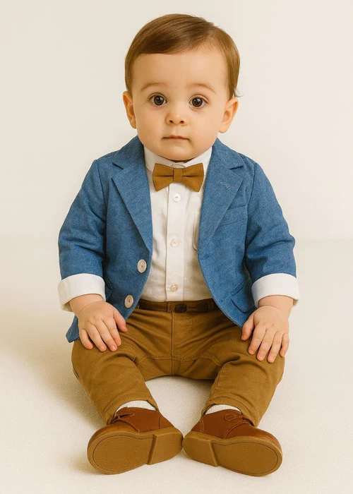 BABY BOY 4-PIECE FORMAL SUIT SET-BLAZER,SHIRT,BOW TIE & PANT image 2